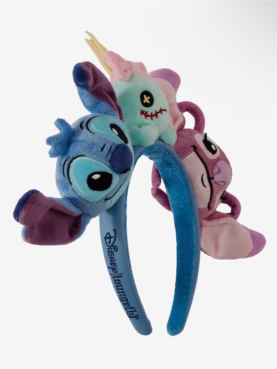New Loungefly Disney Lilo & Stitch Angel, Scrump, & Stitch Plush Headband